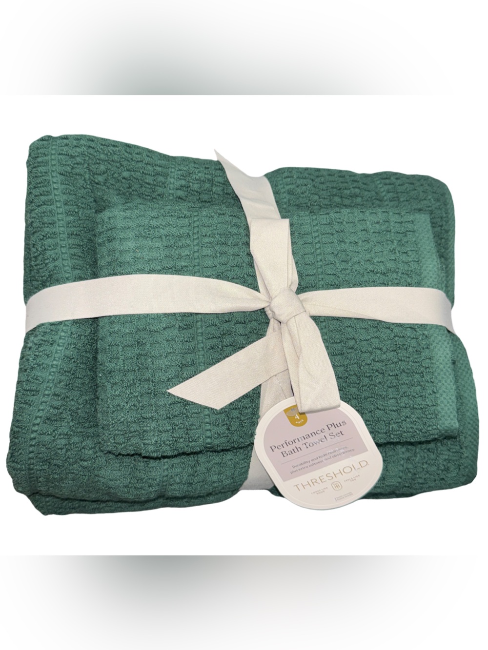 New Threshold 4pc Performance Plus Bath Towel Set
2 Bath + 2 Hand
Moss Green NWT